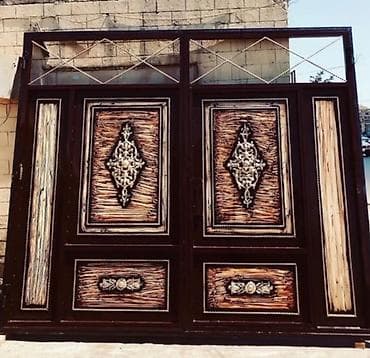 demir qutu profil: Dəmir Həyət darvazası, Mexaniki, Şəbəkə ilə, rəng - Qəhvəyi, Kredit yoxdur — 8