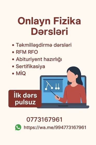 repetitor vakansiyalar: Repetitor, Fizika, Azərbaycan dili, Abituriyent hazırlığı — 1