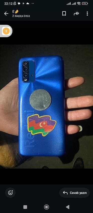 Redmi 9T, 64 GB, rəng - Mavi, Qırıq