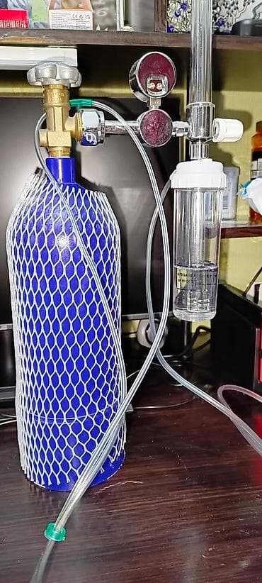 Инвалидные коляски: Tibbi oksigen balonu və flowmeter-li nəmləndirici set - Mavi rəngli — 1