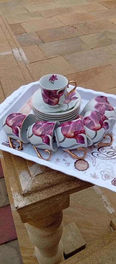 trussardi donna 100ml qiymeti: Fincan dəsti – 6 nəfərlik kofe üçün - Material: nazik porselen - Rəng — 2