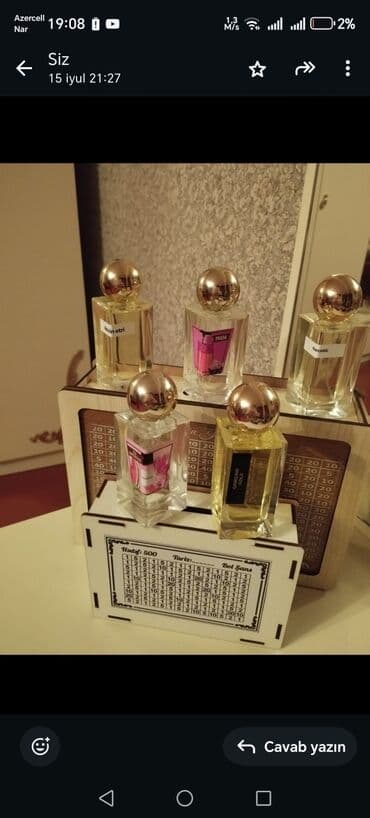 soel parfum memar ecemi: 50ml sadə qablasmada 30ml yağ 20ml suyu Fransa parfum ları bütün — 4