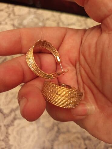 qadın üçün fiantlı sırğalar: Sırğa, Sarı qızıl — 7