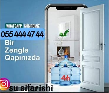 Su Sifarişi şəhər daxili çatdırılma pulsuz ən az sifariş 3 ədəd
