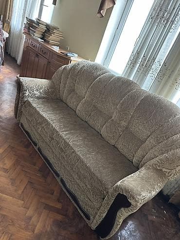 klassik: Yumşaq mebel dəsti – 1 divan 195 sm + 2 kreslo 90 sm - Rəng: açıq — 5
