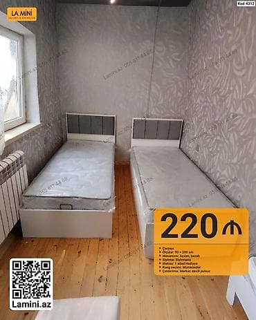 İki nəfərlik komplekt üçün tək nəfərlik çarpayı - Model: Açıla bilən — 1