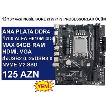 samsung komputer: Kompüter üçün Ana Platalar ⭐DDR3 LGA 1155 Alfa H61 (Yeni) - 55 AZN — 7
