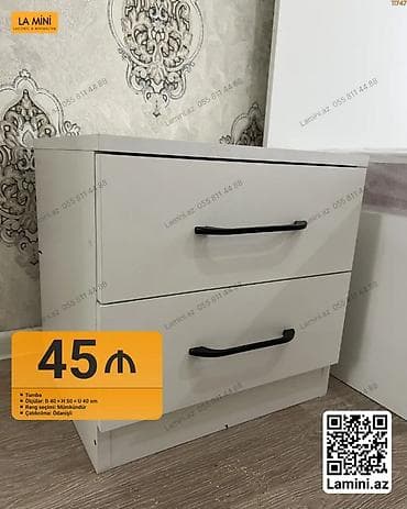 ofis stol: Minimalist tərzli iki çekmecəli tumba - Model: Tumba - Ölçülər: E 40 — 1