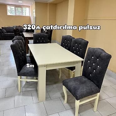 gaming masa: Qonaq otağı üçün, Yeni, Açılmayan, Dördbucaq masa, 6 stul — 1