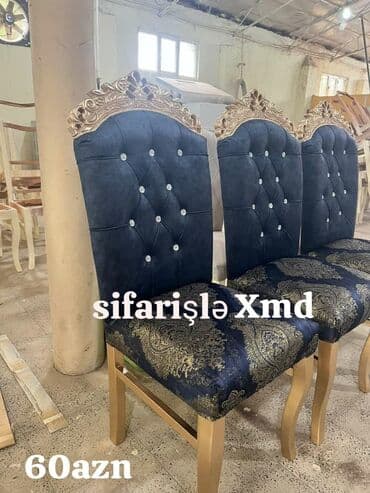 Masa və oturacaq dəstləri: Qonaq otağı üçün, Yeni, Açılmayan, Oval masa, 6 stul — 3