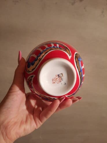 sufrə: Kasalar, 6 ədədli dəst, rəng - Qırmızı, Farfor, Rusiya — 2