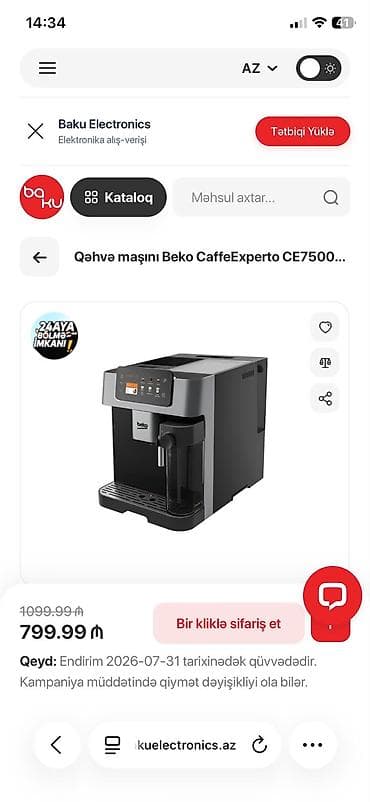 Beko CaffeExperto CE7500 avtomatik qəhvə maşını - Tam avtomatik