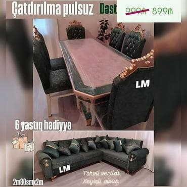 Divan və masa dəstləri: Divan + Masa dəstileri Sifarişlə hazırlanır. Qiymetler üzərində qeyd — 1