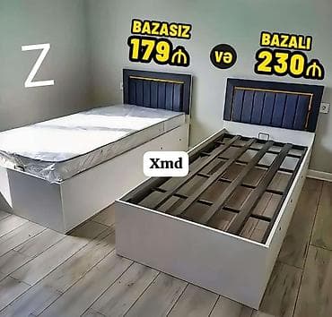 şəkli: Yeni, Təknəfərlik çarpayı, Bazasız, Matras ilə, Siyirməsiz — 1