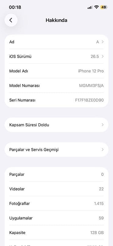 apple mac: IPhone 12 Pro, 128 GB, Gümüşü, Face ID — 7