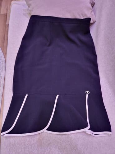 krep qadın ətəkləri: DiMare qadın ətəyi - Rəng: tünd göy (navy) - Model: qələm kəsimli — 1