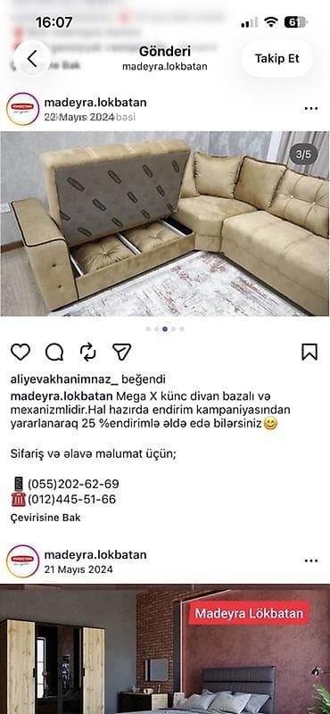 divan satisi: Yenidir 1500 alinib tecili satilir 500 isteyen endirim olunacag - — 2