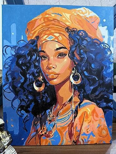 🎨 Müasir üslubda əl işi tablo – “Etnik qadın portreti” Zövqlə