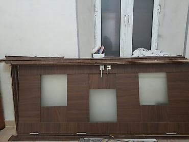 3 qapılı, Qəhvəyi, Taxta, Kupe, Düz dolab