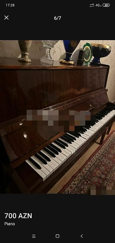 Klavişli alətlər: Akustik pianino – upright tipli, klassik tünd qəhvəyi (maun effekti) — 4