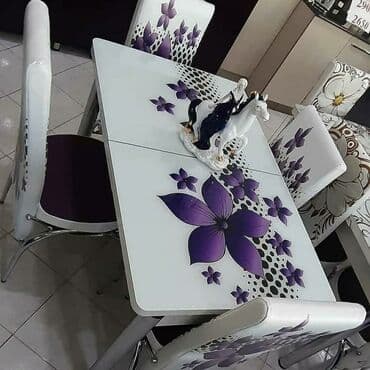 Masa və oturacaq dəstləri: Mətbəx üçün, Yeni, Açılan, Dördbucaq masa, 4 stul — 1