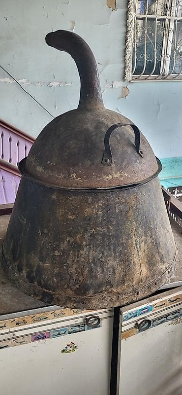 distillə aparatı: Məhsul: Mis distillə qazanı (səməni/araq üçün), qapaq və buxar borusu — 4