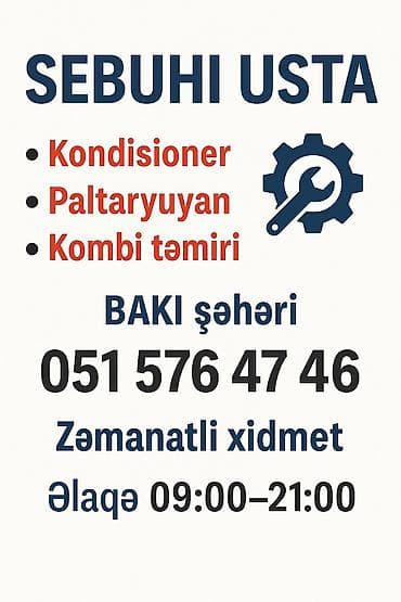 azerbaycan masaj salonu: Sebuhi Usta – məişət texnikasının təmiri Xidmət sahələri: - — 3