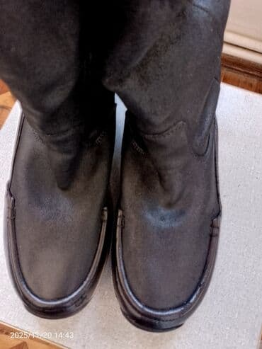 qadın qış ayaqqabıları: Qış çəkmələri - Rəng: qara (altlıq bej rəngli) - Material: yumşaq üst — 11