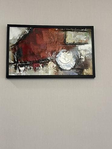 Книги и журналы: Abstrakt tablo – çərçivəli - Müasir abstrakt kompozisiya: qırmızı — 1