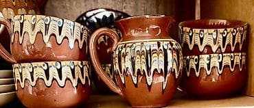 Çay dəsti, rəng - Qəhvəyi, Keramika