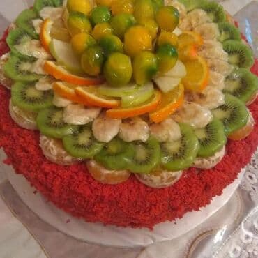 gəncə xalça: Məhsul: Meyvəli biskvit tortları.Çəkisi çox böyükdür Təsvir: - — 7