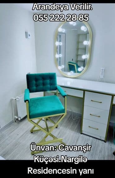 kişi salonu icarəyə verilir: Gözəllik studiyası icarəyə verilir – Cavanşir küçəsi, Nargilə — 3