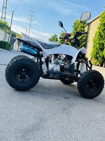 ATV kvadrosikl 150cc. Uşağ Üçün – benzinli, 4 təkərli, ağ rəngdə — 3