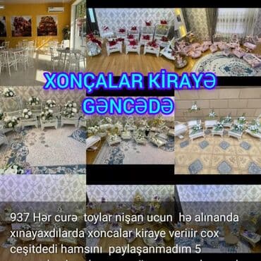 ikinci əl xoncalar: Xonçalarin kirayesi şekilde qiymət məlumat qeyd olunub unvan Gence — 1