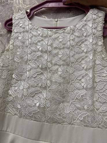 Qadın geyimləri: 1defe geyılıb 40razmer Ağ rəngli zərif qadın paltarı - Model: Dizə — 2