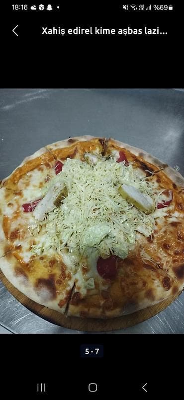 Souslar və ədviyyatlar: Menyu üçün müxtəlif yeməklərdən nümunələr: - Pitsa: nazik xəmirdə — 1