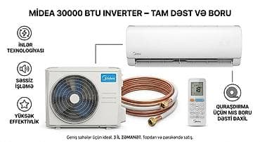 televizorlar smart: Kondisioner Midea, Yeni, 100-dən çox kv. m, Kredit var — 4