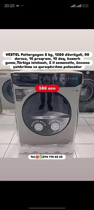 Məişət texnikası: Anbardan satış paltaryuyan ünvana çatdırılma quraşdırılma pulsuzdur — 3