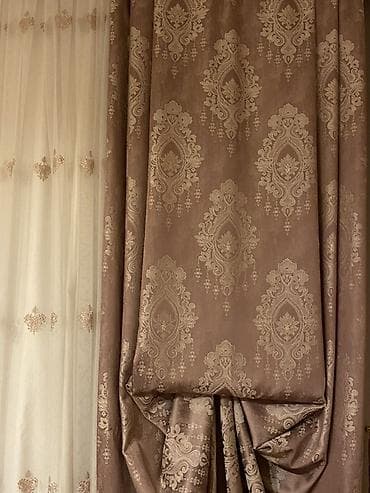 Шторы и жалюзи: Б/у, Занавеска, цвет - Коричневый, Самовывоз, Платная доставка — 2