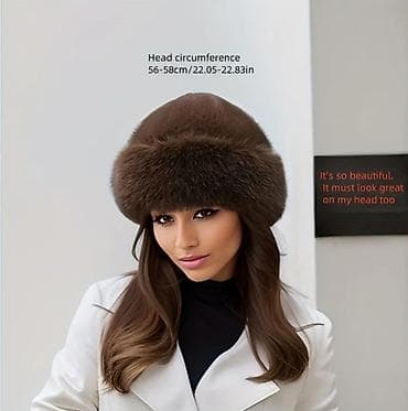 Baş geyimləri: 🧥❄️ Zərif və isti xəz papaq Tünd qəhvəyi rəngdə, sıx və yumşaq tüklərə — 2