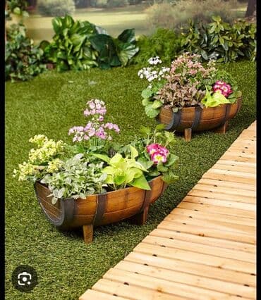 taxta bocqa: Taxta çəllək görünüşlü bu dibçəklər bağçalar, eyvanlar və ya digər — 3