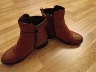 dəri qadın botilyonu: Ölçü: 37, rəng - Qəhvəyi, İşlənmiş — 2