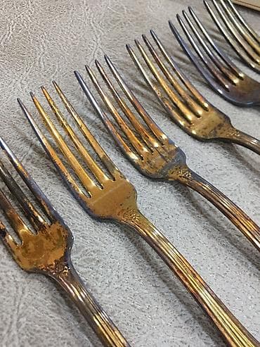 столовые приборы: Məhsul: Sovet istehsalı masa çəngəlləri dəsti Təsvir: - 6 ədəd — 2