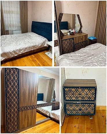Yataq dəsti satılır 500₼.matrası var,bazası yoxdur.Ünvan