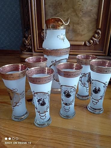 qədəh: Nahar dəsti, rəng - Ağ, Şüşə — 1