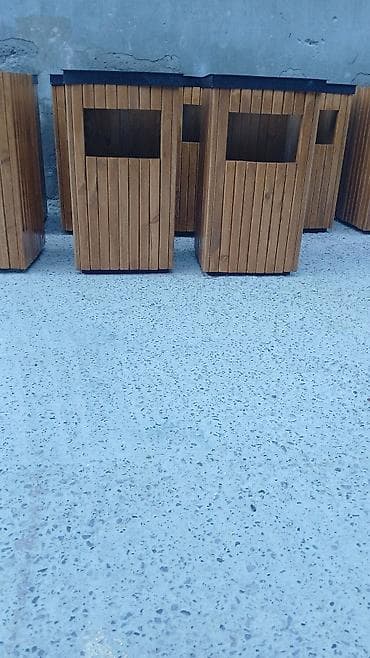 Açıq məkanlar üçün taxta zibil qutuları və taxta geyim asılqanları — 5