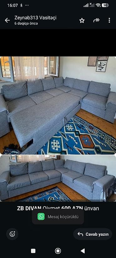 *ZB* *DIVAN* Qiymet *600 AZN* ünvan Mehdibad lalafo.az -da *ZB* *DIVAN* Qiymet *600 AZN* ünvan Mehdibad