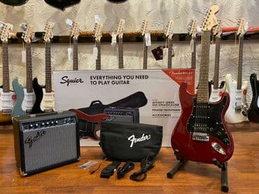 gitara çantası: FENDER markasına aid Stratocaster HSS Electric Guitar seti. Setə — 1