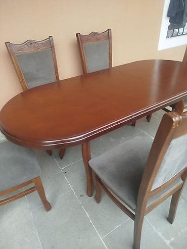 balkon ucun stol stullar: Açılan, Oval masa, 6 stul — 2