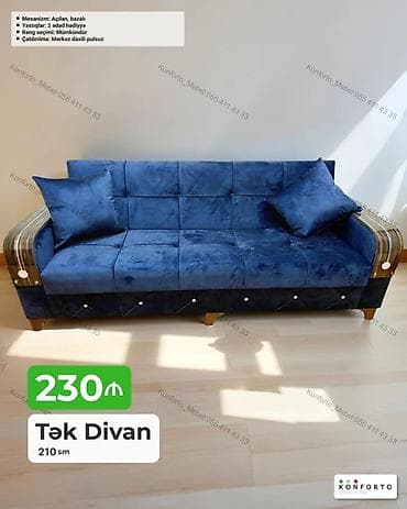 Məhsul: Tək divan Ölçü: 210 sm Xüsusiyyətlər: - Mexanizm: açılan — 1